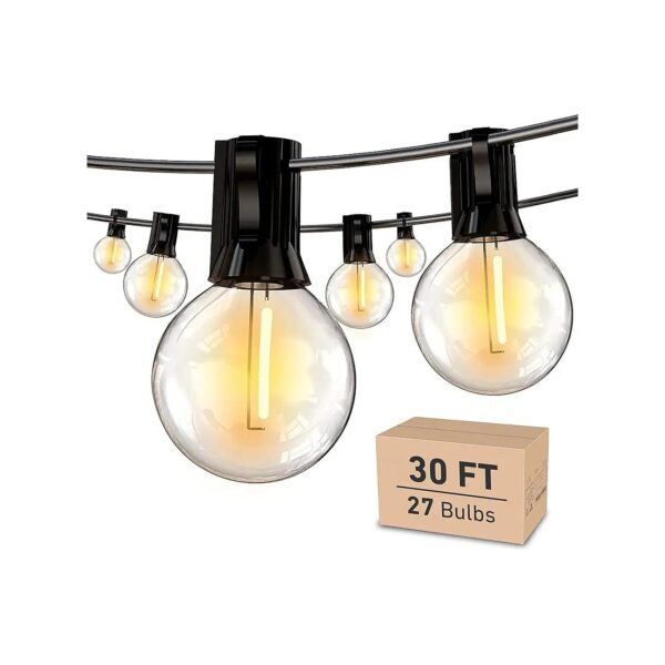 Waterproof G40 String Lights for Patio and Outdoor Use with 27 Edison Bulbs