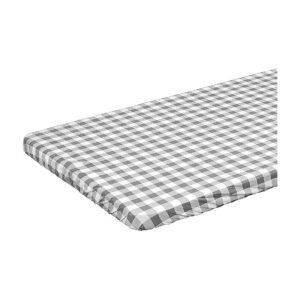 Waterproof Gray Checkered Vinyl Table Cover Perfect for Outdoor Use