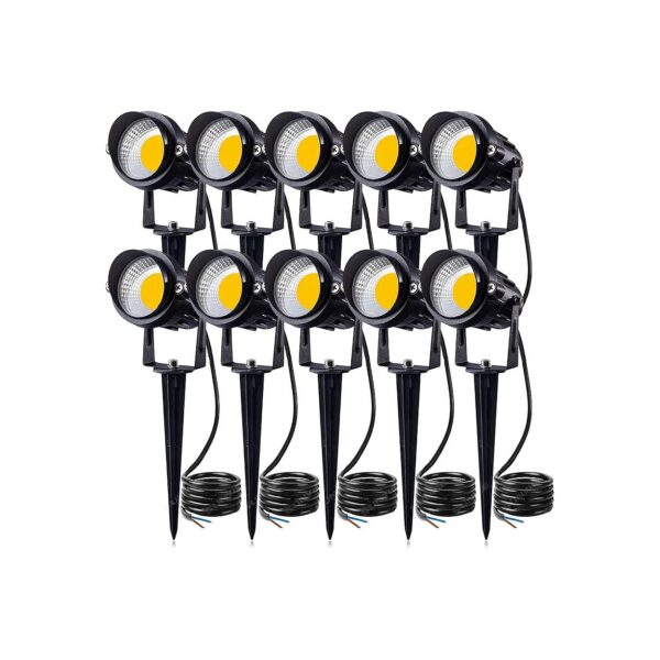 Waterproof LED Garden Lighting System with 10 Super Bright Spotlights for Outdoor Use