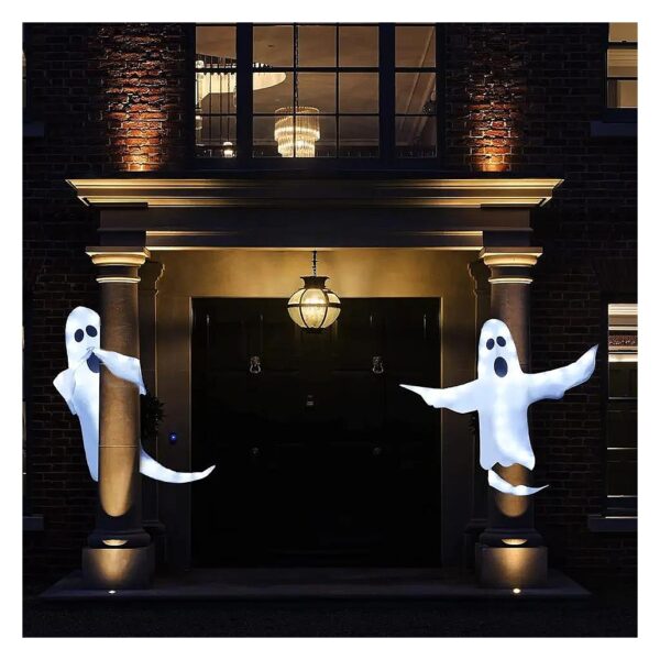 Waterproof LED Hanging Ghost with White Lights for Halloween Party Lawn Patio Decorations