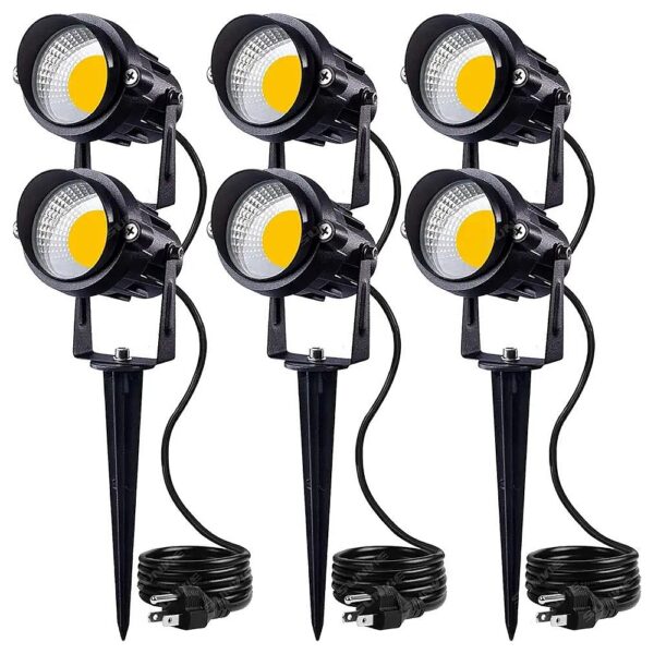 Waterproof LED Outdoor Spotlights 12W Landscape Lighting 6 Pack Yard Decoration