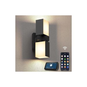 Waterproof LED Wall Lanterns with Adjustable LED Wall Sconces and WiFi APP Control