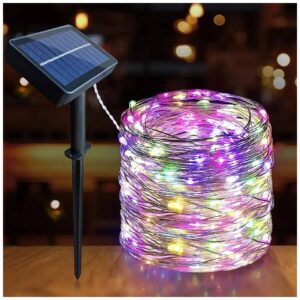 Waterproof Multicolor Solar Fairy Lights for Patio and Yard Decor with 8 Lighting Modes