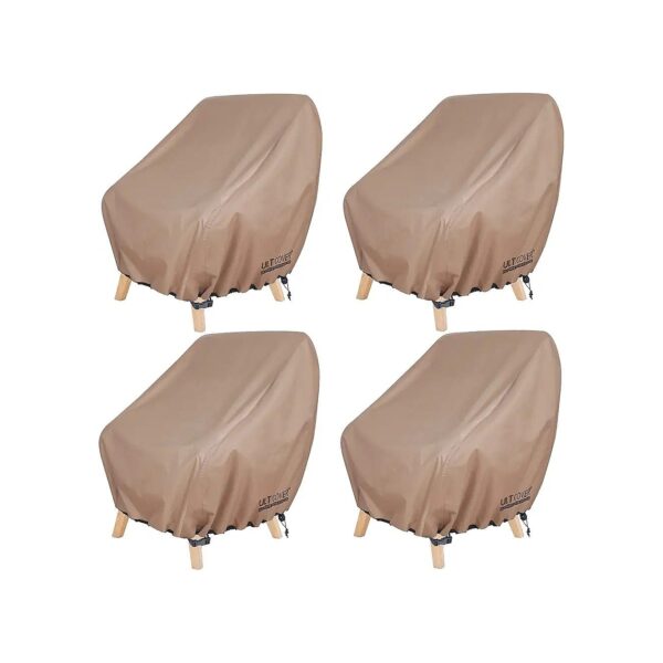 Waterproof Outdoor Chair Cover Brown Deep Seat Chair Fits 28W x 30D x 32H Inches