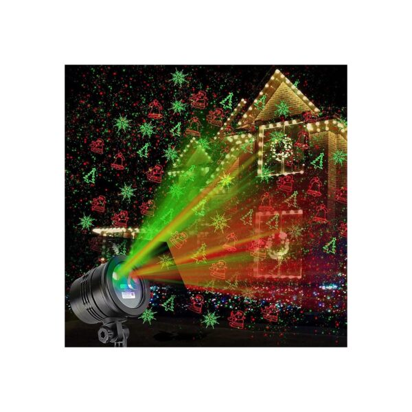 Waterproof Outdoor Christmas Laser Light Projector with Remote Control and 5 Patterns