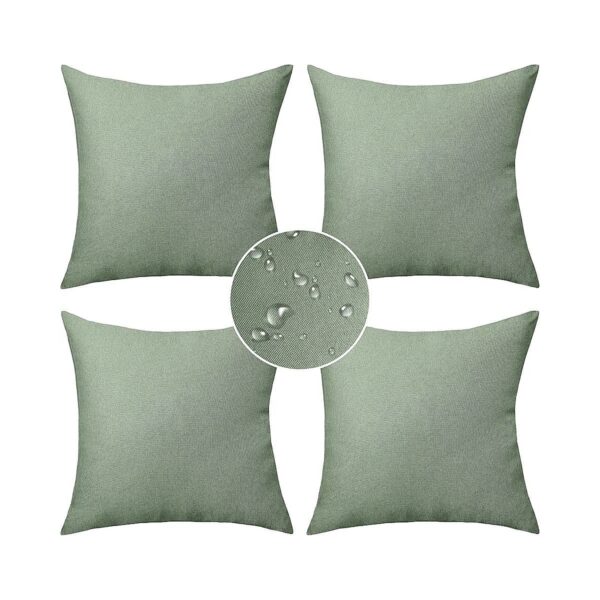 Waterproof Outdoor Patio Decor Pillow Covers Set of 4 18x18 Sage Green