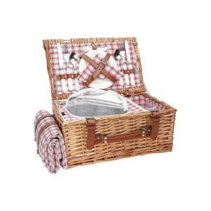 Waterproof Picnic Blanket and Insulated Cooler Picnic Basket Set for