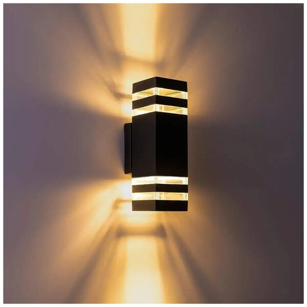 Waterproof Porch Light 12W Black Aluminum Wall Lamp LED Modern Bright Light