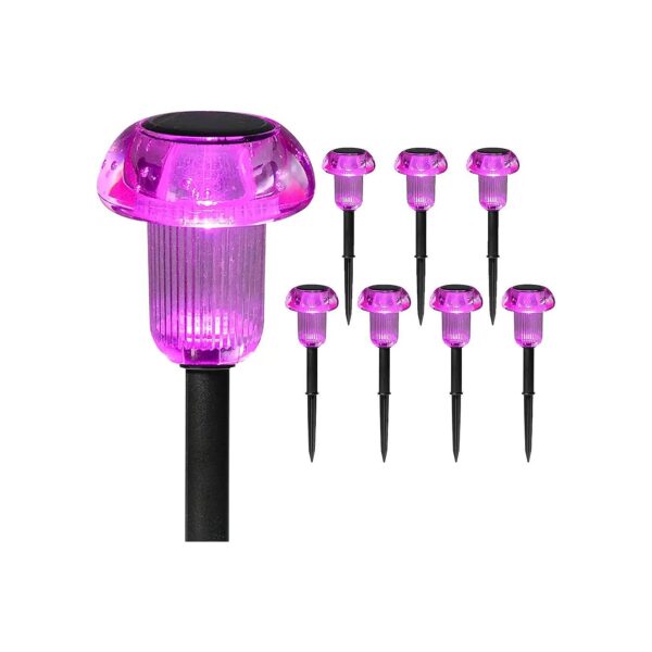 Waterproof Purple Solar Garden Lights with Large Lighting Area and Brighter Light