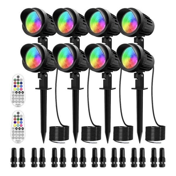 Waterproof RGB LED Landscape Lighting Kit for Garden Walls Trees and Outdoor Decorations