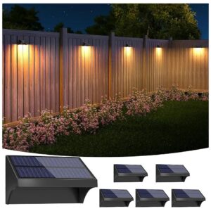 Waterproof Solar Fence Lights with Warm White Cool White RGB Modes