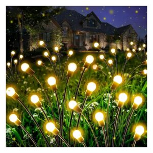 Waterproof Solar Garden Lights with 6-Piece Swaying Solar Firefly Lights