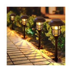 Waterproof Solar Pathway Lights, 8-Pack, Bright Outdoor Lighting, Modern Design