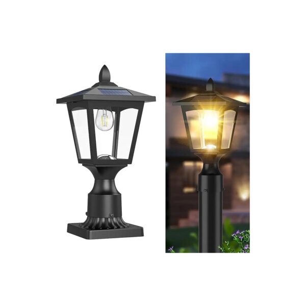 Waterproof Solar Post Lights with Pier Mount Base for Garden and Yard Decor