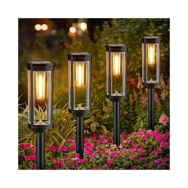 Waterproof Solar Powered Garden Pathway Lights 8 Pack Outdoor Decorative Lighting