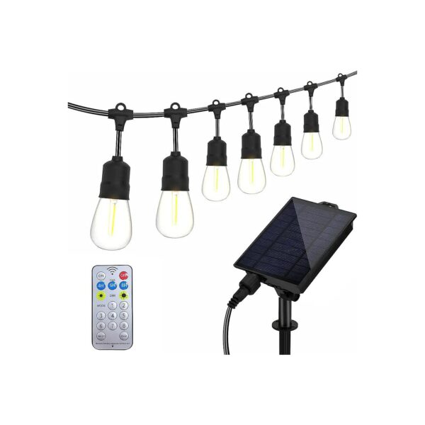 Waterproof Solar Powered LED String Lights with Remote Control for Garden Patio Backyard