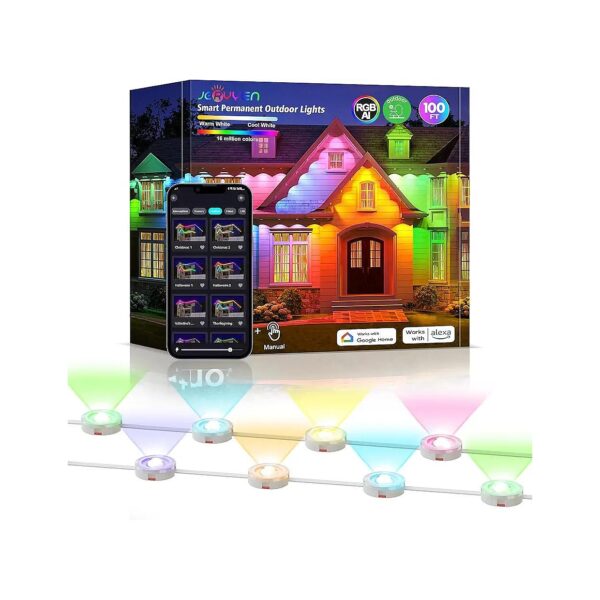 Waterproof and Durable Outdoor RGB Lights for All-Weather Use with Smart App Control