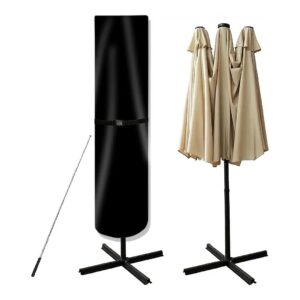 Waterproof and UV Coated, Fits 9ft to 14ft or 15ft Double-Sided Umbrellas, Coffee