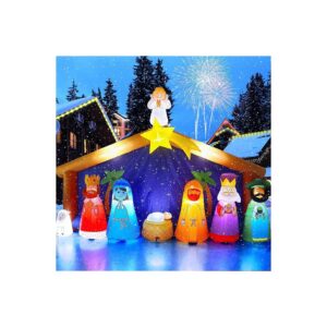 Waterproof and Windproof Giant Christmas Inflatable Nativity Scene for Outdoor Decor