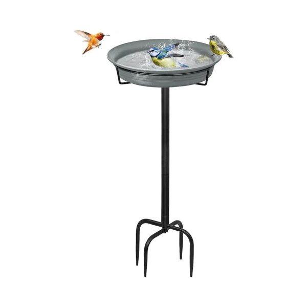 Weather Resistant 28In Freestanding Birdbaths Bowl for Garden Patio Yard Lawn