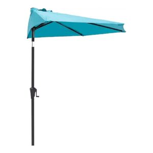 Weather Resistant Aqua Blue Patio Umbrella with Adjustable Tilt