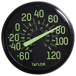 Weather-Resistant Glow-in-the-Dark Thermometer with Shatterproof Lens and Large Display