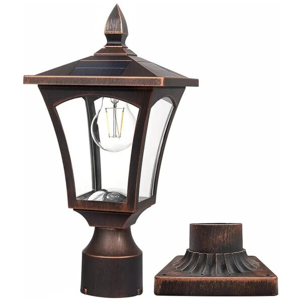 Weather-Resistant Solar Post Light for Gardens, Yards, and Decks with 3'' Pier Mount Base