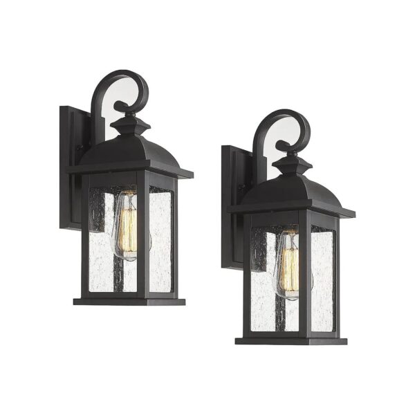 Weather-Resistant Wall Sconces with E26 Socket and Seeded Glass Shade