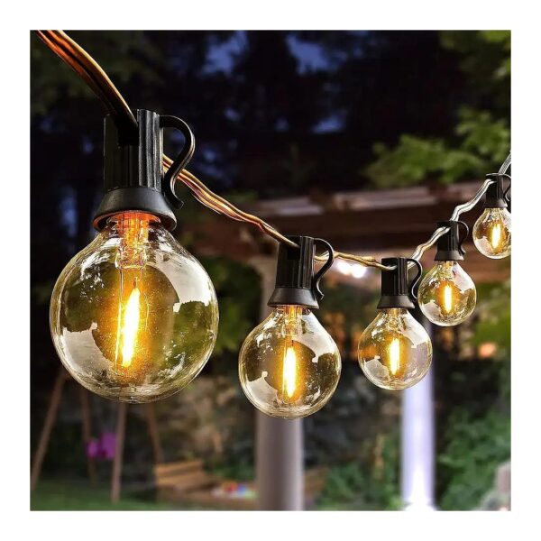 Weatherproof LED Globe Patio String Lights 62 Bulbs 100 Foot Long