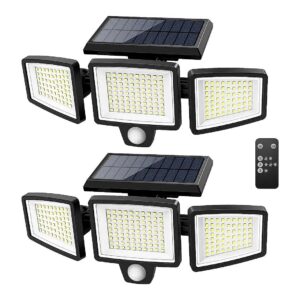 Weatherproof Solar Outdoor Lights with Motion Sensor and Remote Control, 2 Packs