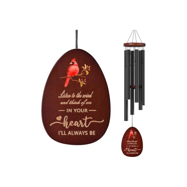 Whimsical Cardinal Wind Chimes, Memorial Wind Chime for Loss of Mother, Father, Friend