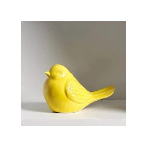 Whimsical Glazed Ceramic Bird Statue for Home Decor Accents