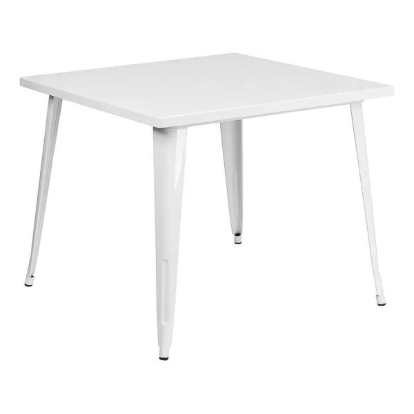 White Commercial Grade Metal Table for Home and Office