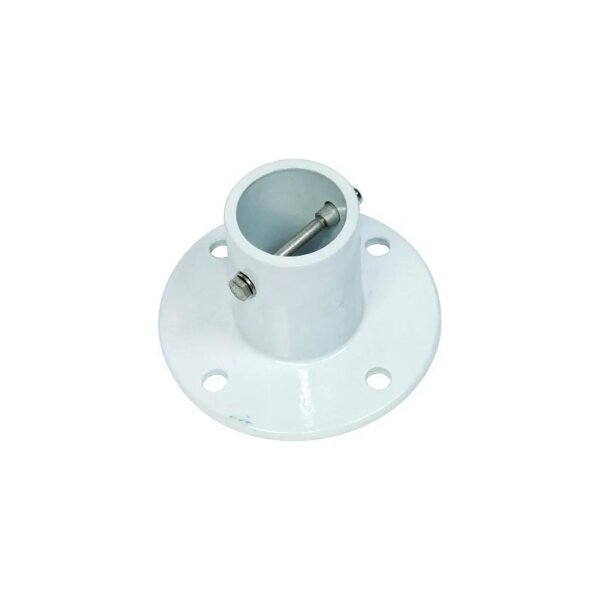 White Deck Mount Flange and Hardware Kit for Pool Slides and Rails