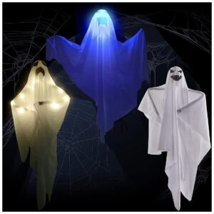 White Flying Ghost Halloween Decoration 3 Pack with Lighting