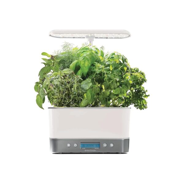 White Indoor Hydroponic System with LED Grow Light and 6 Plant Pods