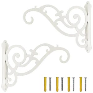 White Iron Hanging Planter Bracket Hooks for Hanging Birds Feeders Lantern Wind Chimes