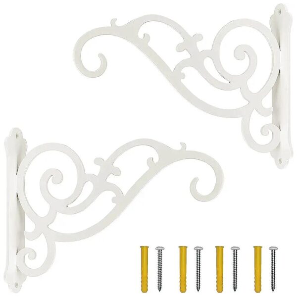 White Iron Hanging Planter Bracket Hooks for Hanging Birds Feeders Lantern Wind Chimes