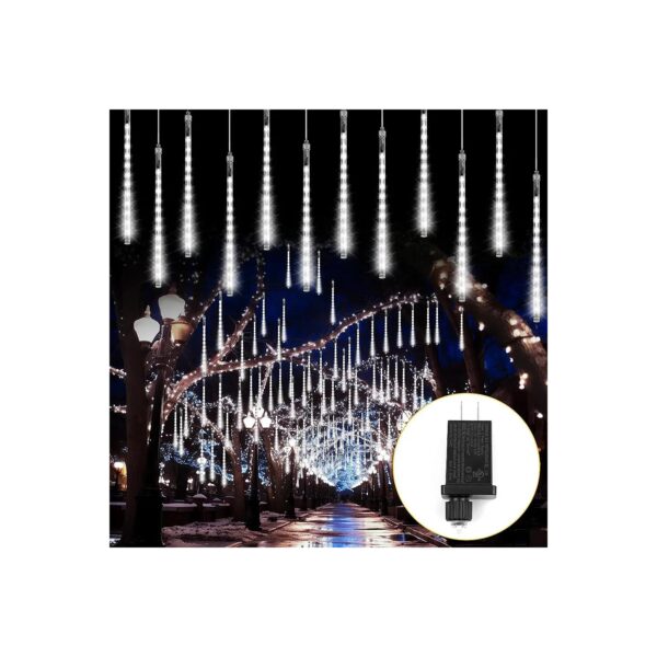 White LED Falling Rain Lights with 8 Tubes for Outdoor Christmas Light Displays