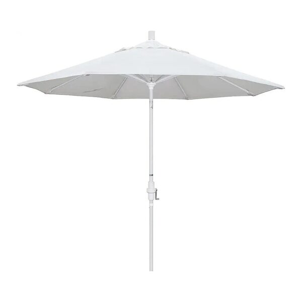 White Olefin Canopy Market Umbrella with Collar Tilt and Rust-Free Aluminum Frame