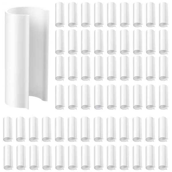 White PVC Pipe Clamps 64 Pieces for Greenhouse Shelters and Netting