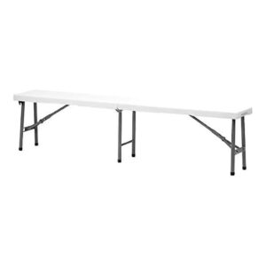 White Plastic Folding Portable Bench for Indoor Outdoor Seating 6 Foot