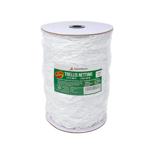 White Polyester Trellis Netting 5x350ft for Supporting Tomatoes Peas Vine Plants Fruits