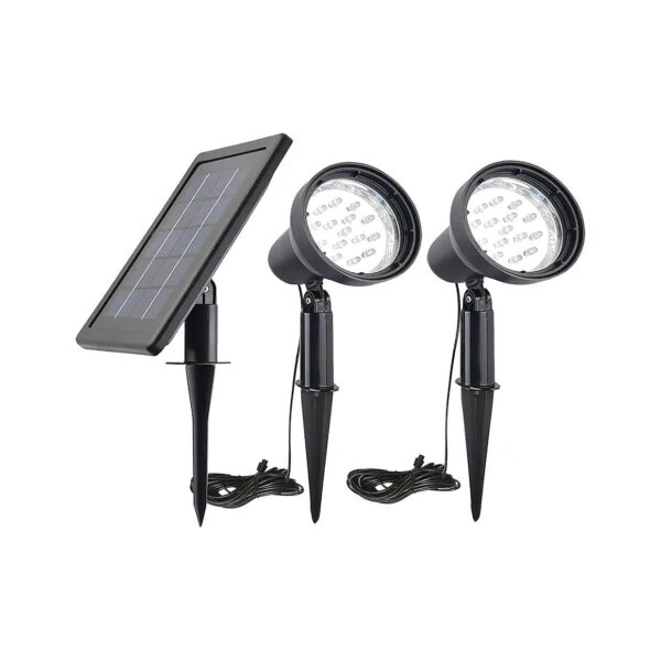 White Solar Powered Spot Lights with Adjustable Power and Long Lifespan for Outdoor Use