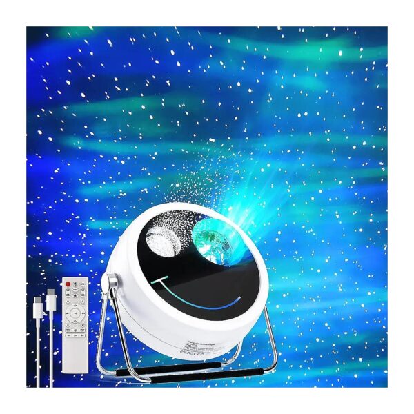 White Starry Projector Light with Bluetooth Speaker and Nebula Effect