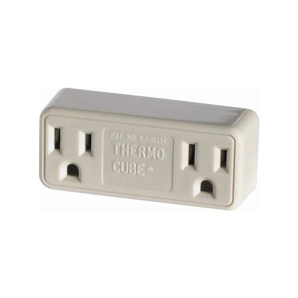 White Thermostatically Controlled Double Outlet for Cold Weather