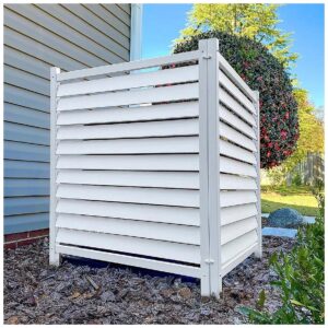 White Vinyl Louvered Outdoor Privacy Fence Screens 2-Pack 44H x 36W