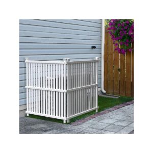 White Vinyl No Dig Privacy Fence Screen Kit with 5in Wide Screen