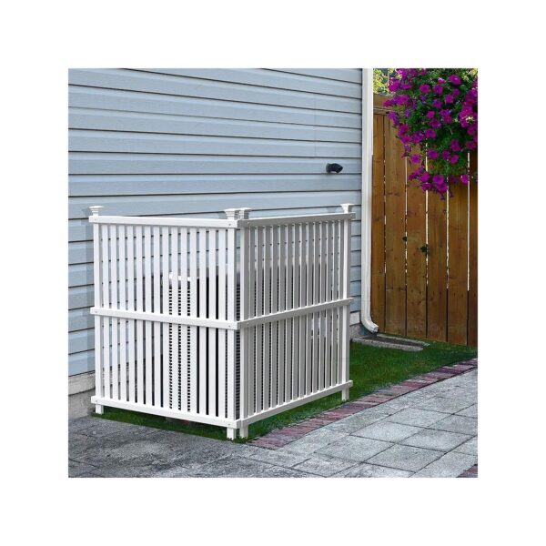 White Vinyl No Dig Privacy Fence Screen Kit with 5in Wide Screen