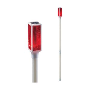 White and Red Solar-Powered Driveway Marker Lights with Adjustable Light Settings